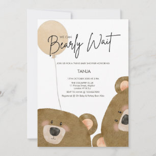 Invitation Mignonne Ours Nous Pouvons Attendre Baby shower Se