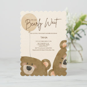 Invitation Mignonne Ours Nous Pouvons Attendre Baby shower Se