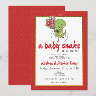 Invitation Mignonne Serpent Bébé Est Sur Le Chemin Baby showe