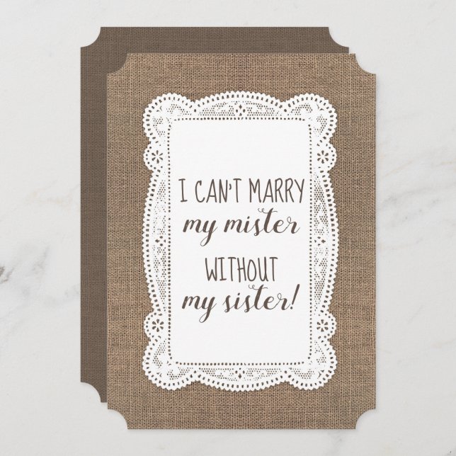 Invitation Mignonne servante / Maid of Honor Proposition (Devant / Derrière)