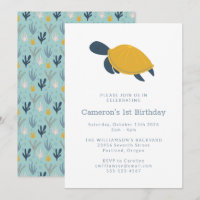Mignonne tortue de mer moderne Simple 1er annivers