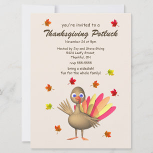 Invitation Mignonne Turquie Thanksgiving Potluck
