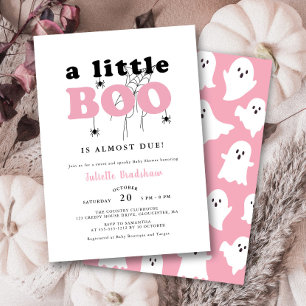 Invitation Mignonne Un Petit Boo Rose Halloween Baby shower F