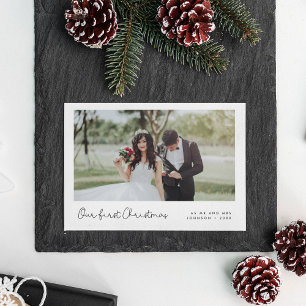 Invitation Mignonne Whimsical Notre première photo de Noël