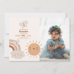 Invitation Mignonne Wild & Onederday 1st Birthday Photo