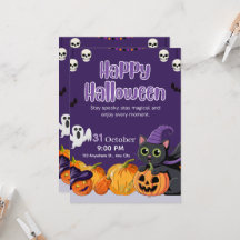 Mignons enfants joyeux Halloween chat noir