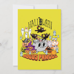 Invitation Mikitiez chat noir éffrayant halloween vibes ghoul
