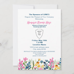 Invitation Militaire Épouse Bienvenue Personnalisé Floral Tél
