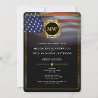 Militaire patriotique Américain Drapeau & Gold Fra
