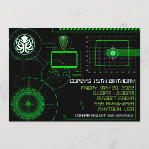 Invitation militaire Wyoming d'Airsoft 5x7 de