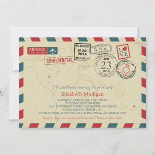 Invitation Milwaukee World Traveller Airmail   Fête des marié