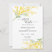 Mimosa Printemps Jaune Mariage Floral Enregistrer 