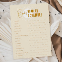 Mini Boho Sunshine Baby Word Scramble Card