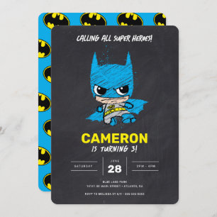 Invitation Mini Classic Batman Chalkboard Anniversaire