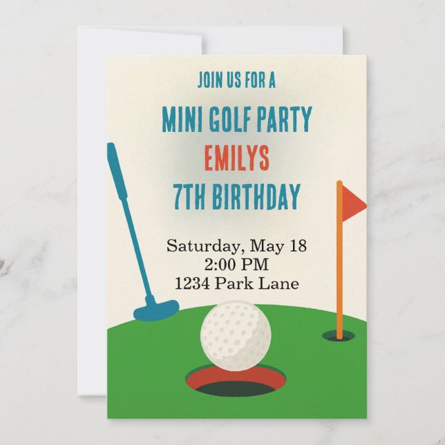 Invitation Mini Gold Party Birthy (Devant)