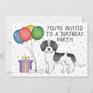 Invitation Mini Goldendoodle Dog Black Party-Color Anniversai