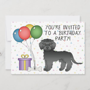 Invitation Mini Goldendoodle noir Anniversaire de chien de de