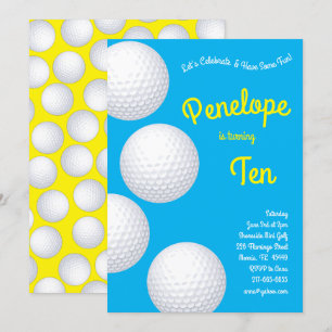 Invitation Mini Golf Balls Anniversaire de enfant Party Sport