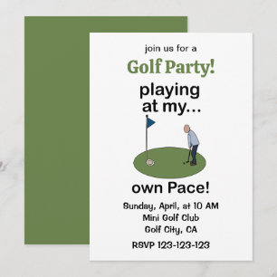 Invitation Mini Golf Minigolf Jouer À Mon Propre Rythme Fête