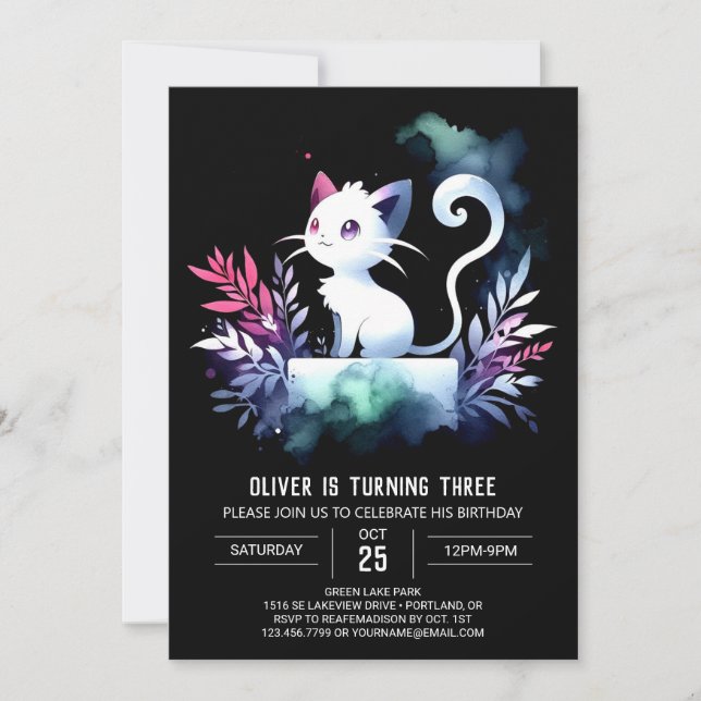 Invitation Mini Mat Chat Anniversaire (Devant)
