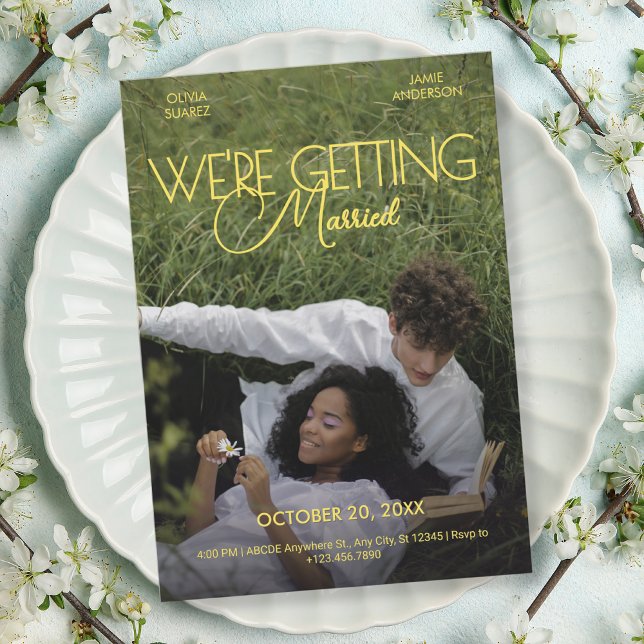 Invitation Mini-romance poster photo mariage (Créateur téléchargé)