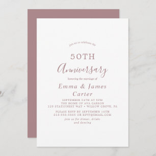 Invitation Mini-Rose Gold 50e anniversaire Mariage
