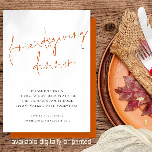 Invitation Mini-Script Friendsgiving Diner Orange