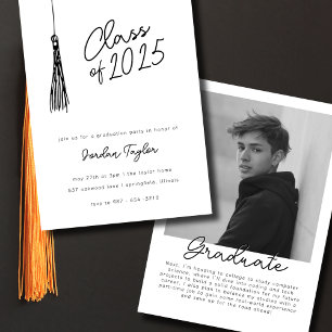 Invitation Miniature de la fête de graduation photo Tassel no
