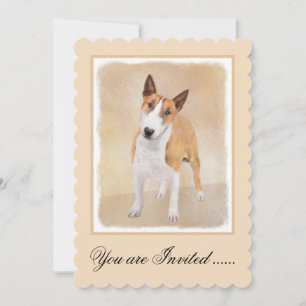 Invitation Miniature Taureau Terrier Peinture - Joli Original