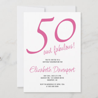 Invitation Minimal 50 et Fabulux Anniversaire Rose