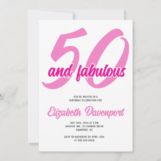 Invitation Minimal 50 et Fabulux Anniversaire Rose
