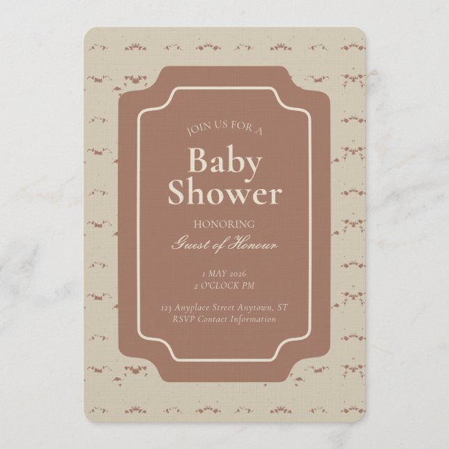 Invitation Minimal Abstract Geometric Gender Neutral Beige (Devant)