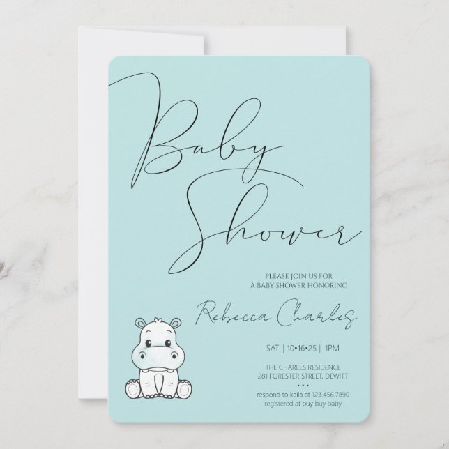 Invitation Minimal Baby Shower  (Devant)