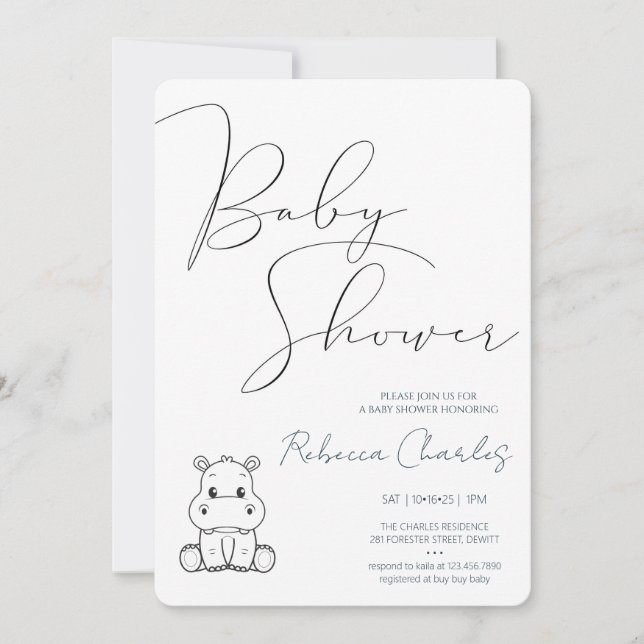 Invitation Minimal Baby Shower  (Devant)