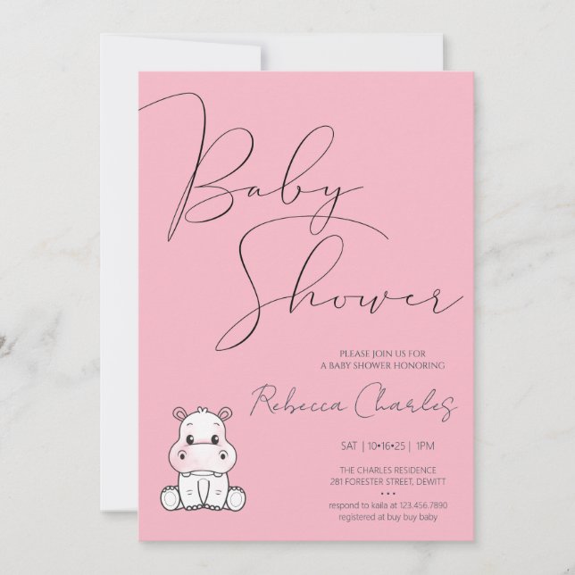 Invitation Minimal Baby Shower  (Devant)