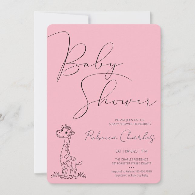 Invitation Minimal Baby Shower  (Devant)