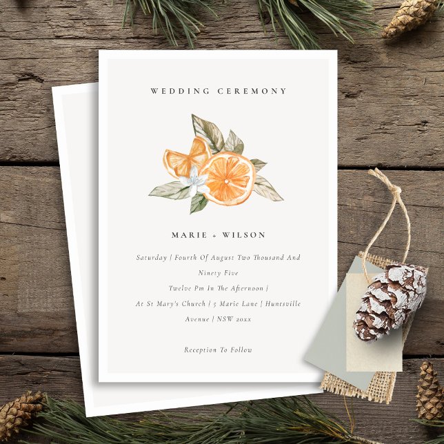 Invitation Minimal Chic Orange Boho Botanical Wedd (Créateur téléchargé)