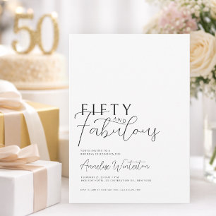 Invitation Minimal Cinquante ans et Incroyable 50e Anniversai