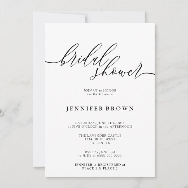 Invitation Minimal Clean Modern White Script (Devant)