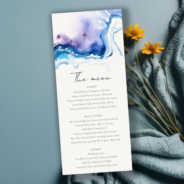 Invitation Minimal Coastal Sea Beach Wedding Menu Card (Créateur téléchargé)