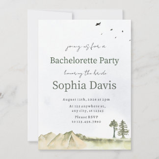 Invitation Minimal Desert Bachelorette Party Earthy Palm 
