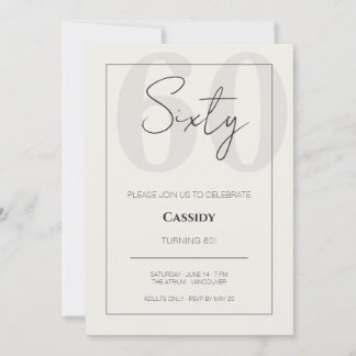 Invitation Minimal Elegant Sixty 60th Birthday Celebration 