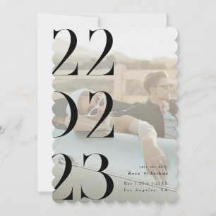 Invitation Minimal et chic noir et blanc Enregistrer la date