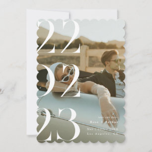 Invitation Minimal et chic noir et blanc Enregistrer la date