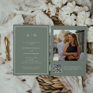 Invitation Minimal et chic Photo du code QR de la partie En