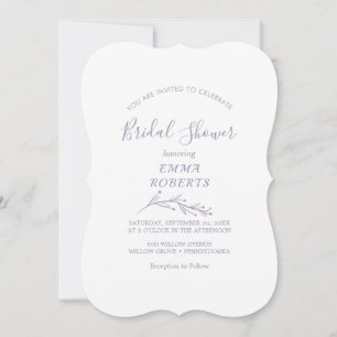Invitation Minimal Feuille Fête de Mariage Dusty Purple