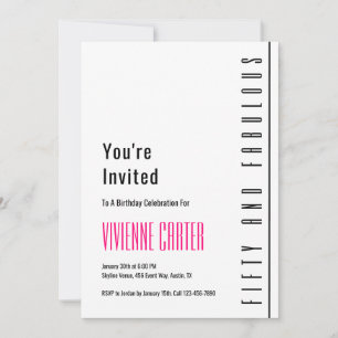 Invitation Minimal Fifty et Merveilleux 50e Anniversaire