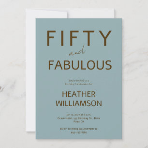 Invitation Minimal Fifty et Merveilleux 50e Anniversaire