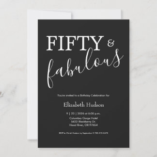 Invitation Minimal Fifty et Merveilleux 50e Anniversaire