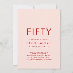 Invitation Minimal Fifty et Merveilleux 50e Anniversaire